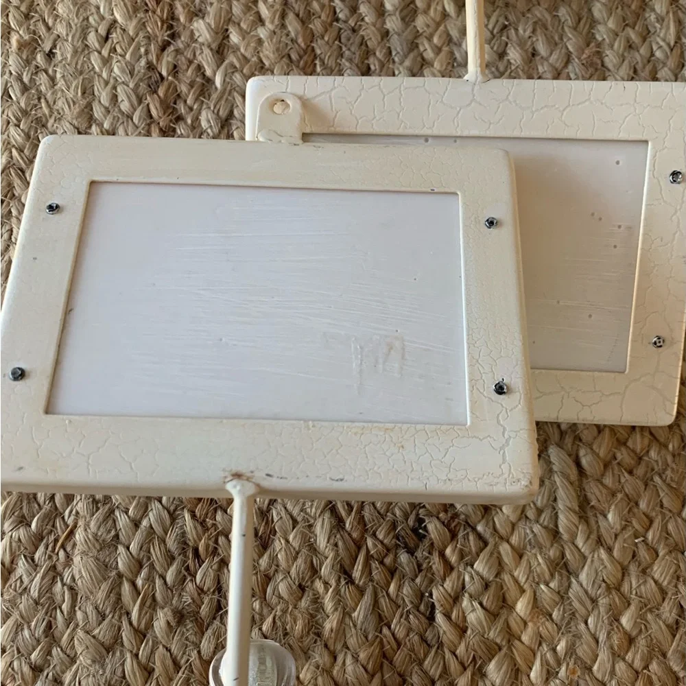 Wall Hooks Vintage Floral Acrylic and Metal SET OF TWO. Measures 7 1/4”x 6”